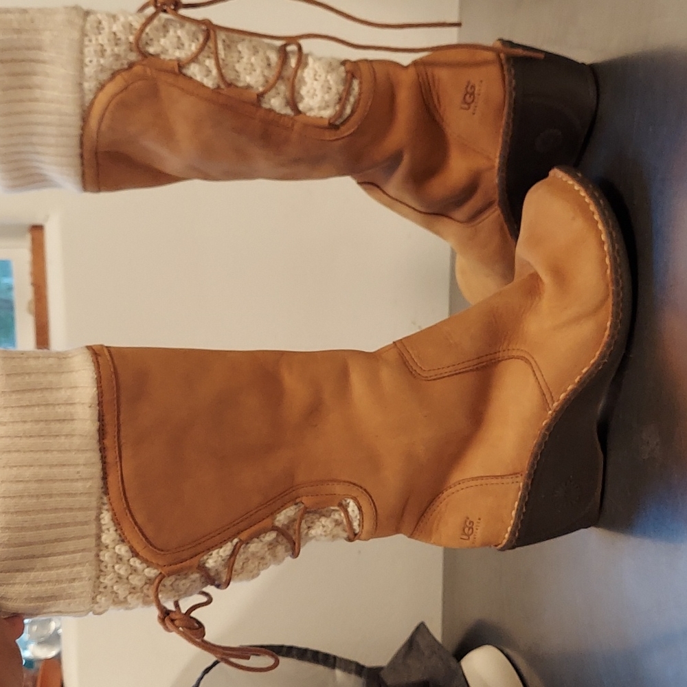 UGG brown Skylar wedge tall boot sz.8